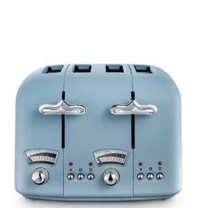 DeLonghi Argento Flora Blue 4 Slice Toaster